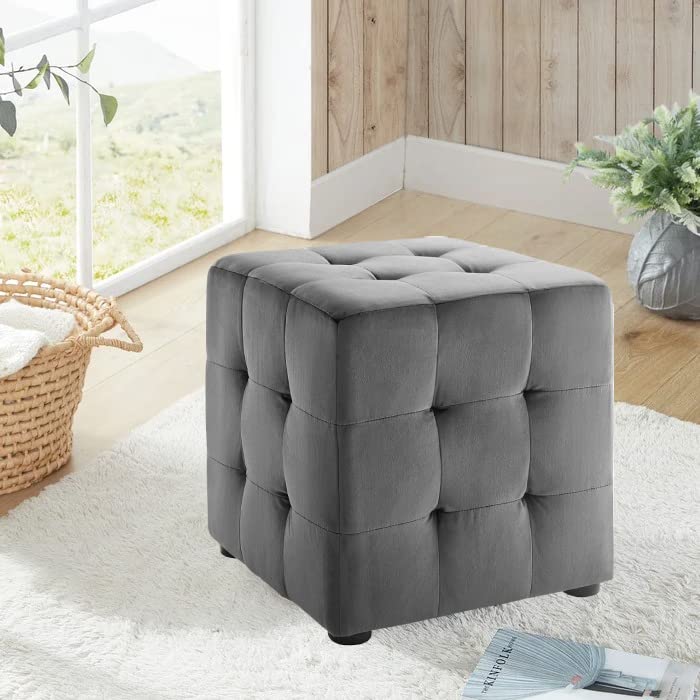 Ashoka Woods Ottoman | Sofa | Pouffes Stool (Navy)