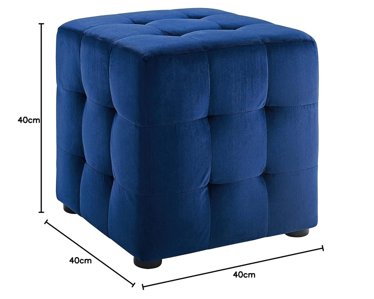 Ashoka Woods Ottoman | Sofa | Pouffes Stool (Navy)